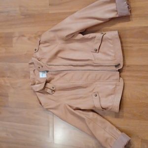 Faux Leather peach pink coat